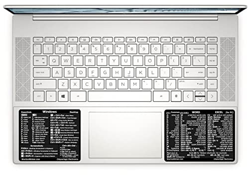 SYNERLOGIC (2 sets) Windows + Word/Excel (for PC) Shortcuts Stickers Bundle | No-Residue Laminated Vinyl Cheatsheet Windows Keyboard Stickers 89 x 76mm + 102 x 76mm (Black, Large, 2 sets)