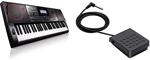 Casio CT-X5000 High Grade Keyboard with 61 Touch Response Keys - Black & SP-3 - Sustain Pedal Compatible with All Keyboards and Digital Pianos with A Pedal Jack