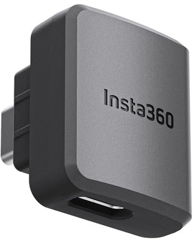 Aokicase kompatibel mit ONE RS Dual Mic Adapter, Insta360 ONE RS Mic Adapter Support Capture Audio 3.5mm Mic USB-C Port Action Camera Horizontal Version für Insta360 RS Zubehör Schwarz(ORS-YPZJT-360)