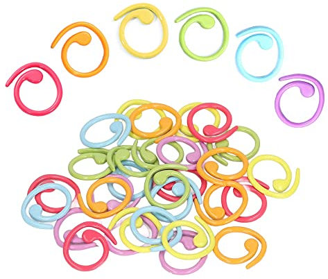 OHYER 30 Stück Maschenmarkierer Metall Stricken Stichzahl Stricken Häkeln Ring Strick Häkeln Markierungen Strickstichmarkierungen Reihenzähler Marker-Ringe zum Häkeln oder Basteln(6 Farben) (A)