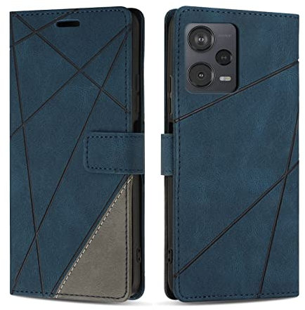 SONWO Hülle für Xiaomi Redmi Note 12 Pro Plus 5G, Premium PU Leder Handyhülle Flip Case Wallet Silikon Schutzhülle Klapphülle für Xiaomi Redmi Note 12 Pro Plus 5G, Blau
