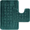 LS DECOR Juego de 2 tapetes de baño de lujo, antideslizantes, ultrasuaves, absorbentes de agua, lavables a máquina, tapetes para inodoro para el suelo del baño (verde azulado)
