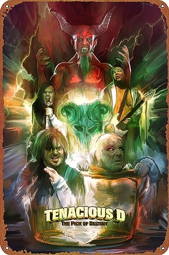 IEITB Poster Tenacious D in the Pick of Destiny, Metallblech-Logo, Vintage-Metallposter, Familie, Club, Bar, Café, Schlafzimmer, Wanddekoration, Geschenk, 20,3 x 30,5 cm