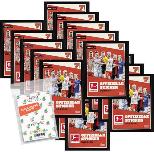 Bundle mit Topps Bundesliga Sammelsticker 2023/24-20 Tüten + exklusive collect-it Hüllen