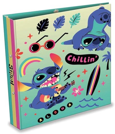 Disney Lilo and Stitch Classeur à anneaux A4 (motif acides) – Cadeaux Lilo et Stitch pour filles, garçons, hommes et femmes