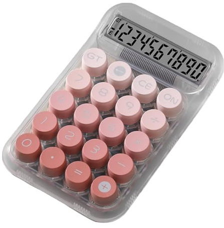 Mechanical Calculator, Large LCD Display Calculator, Anti-Slip Desk And Keyboard Calculator With Mechanical Buttons, Transparent Handheld Aesthetic Calculator, Calculator, Big Button Calculator