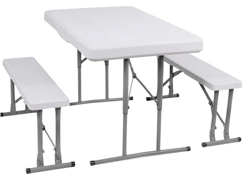 SPRINGOS Ensemble de table de jardin à bière avec 2 bancs pliables, GF0096