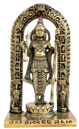 eSplanade Brass Ram Lalla Shri Ram Ayodhya Tempel Murti Idol Statue Skulptur | Golden – 17,8 cm