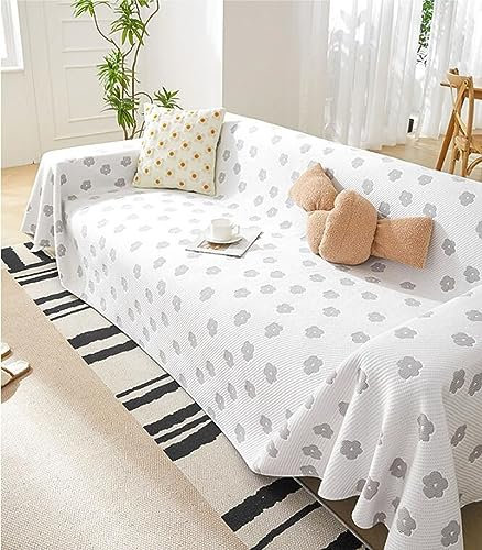 Bishilin Sofabezug Ecksofa für Sommer, Sofa Überzug 3 Sitzer 210x300CM mit Grau Blumen Couchbezug Eckcouch Katzenschutz Universal