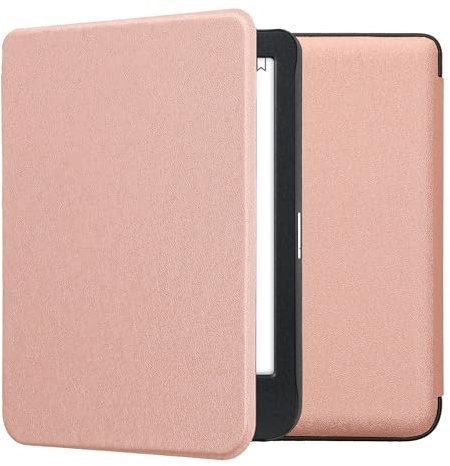 kwmobile Étui Compatible avec Kobo Clara BW/Colour Coque - Étui à Rabat magnétique Tablette eReader Similicuir - Or Rose