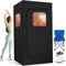 HUAMYTH Sauna domestica portatile, tenda per sauna domestica, sauna completa, palestra, garage, telecomando, 9 livelli di riscaldamento, con sedie pieghevoli, nero 2,6 x 2,6 x 5,9 '