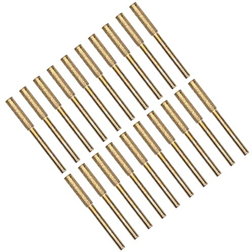 Diamant-Kettensägenschärfer, Grat-Schleifkopf, Rotierende Feile, 20 Stück Schärfräder, Grat-Schleifstein-Feile, für Metall-Kettensäge, Legierter Stahl, Jade-Edelstein (4.8MM)