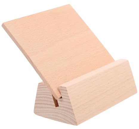 FOYTOKI Wooden Cards Base Desk Stand for Business Display Multi-Functional Card Holder for Calendars and Memo Notes Wood Material