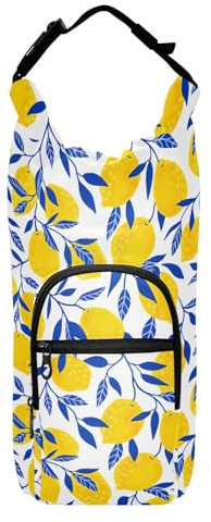 linqin Tropisches Muster, gelbe Zitronen, Obst-Flaschenschlaufe, funktionaler Wasserträger zum Wandern, passend für 20/24/32/1,2 l Flaschen