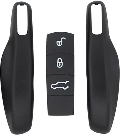 Fernbedienung Schlüssel Gummi Pad Schlüssel Tastenfeld Autoschlüssel Fernbedienung Abdeckung Schlüsselhülle Schlüsselgehäuse schwarz für Panamera 970 Cayenne 92A 718 Cayman 987 Box-ster 981 911 Ma-can
