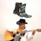 SUPERDANT 2 STÜCK Wandaufkleber Mit Cowboystiefeln Western Cowboy Wandsticker Tritt Deine Stiefel Wandtattoo Selbstklebender Vinyl Wandsticker Für Wohnzimmer Schlafzimmer Bauernhaus Schlafsaal Bar