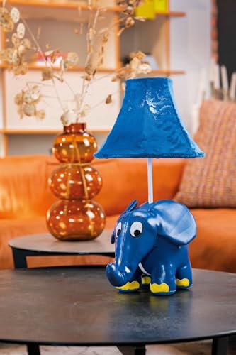 Licht-Erlebnisse LED Tischleuchte Elefant Sendung mit der Maus 47 cm hoch Blau 2700 K Tischlampe Kinderzimmer Nachttischlampe Beistelllampe