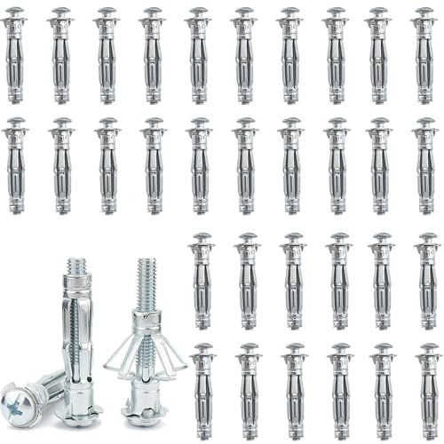 Lxoraziy Set di 50 Tasselli Metallici, M6X52 mm Acciaio Zincato Tasselli per Pareti Cave in Cartongesso, Tasselli Di Ancoraggio Resistenti per Cartongesso Piastrelle Cave Pannelli di Pannelli PVC