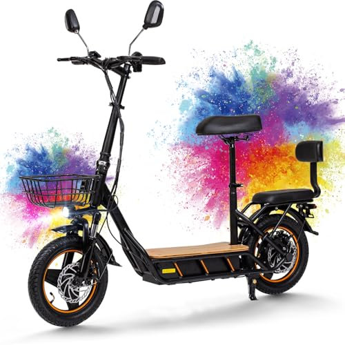 Kukirin Faltbarer E Scooter,Elektro Elektroroller Erwachsene Elektroscooter,E Roller Offroad,Elektro Scooter Roller,100 Km Reichweite,48V26Ah,120 KG Tragkraft - C1PRO