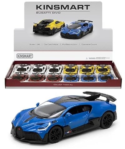 KandyToys Bugatti Divo Druckguss-Modellauto im Maßstab 1:36, Spielzeug-Supersportwagen (kompatibel mit)