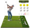 TTCB Sports Golf Hitting Mat with Dual Turf & Ball Tray, 5x4FT Golf Practice Mat for Indoor Outdoor Garden, Golf Driving Mats for Training Includes 9 Balls & 9 Tees, Gifts for Men/Golfer