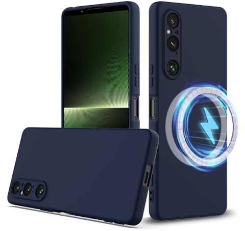 EasyShow Hülle für Sony Xperia 1 V Hülle, Ultra Dünn flüssiges Silikon Case, Mag-Safe Zubehör - Eingebaute Magnete, Handyhülle für Sony Xperia 1 V Stoßfeste
