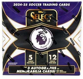 2024/25 Panini Select, Premier-League-EPL-Sammelkartenbox für Fußball und Hobby, 3 Autogrammkarten oder Erinnerungsstücke pro Box finden