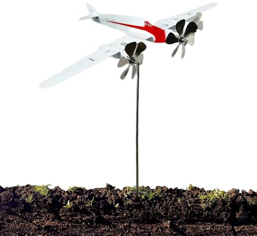 MWZBTG Segnavento Aereo | Segnavento Aereo 3D Scultura Forma Aerodinamica,Decorazione per Giardino Aereo Scultura da Esterno per Prato Terrazzo Cortile