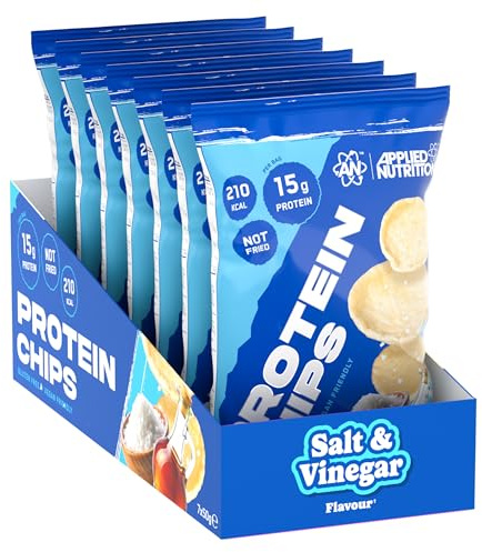 Applied Nutrition – Protein-Chips – Proteinreicher Snack, Glutenfrei | Vegan – Knuspriger, fettarmer Proteinschub (7 x 50 g) (Salz & Essig)