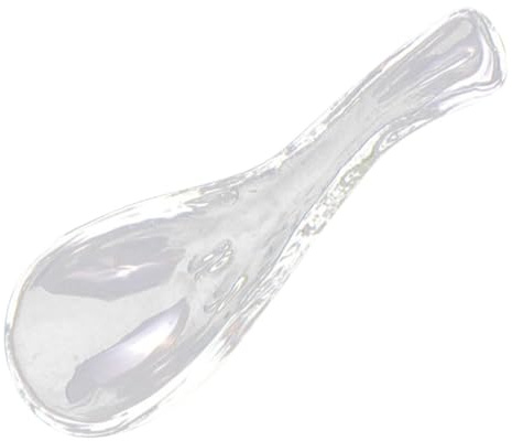 ERINGOGO Glaslöffel Transparent aus Glas Asiatischer Suppenlöffel für Zuhause und Gastronomie Vielseitiger Dessert und Reislöffel
