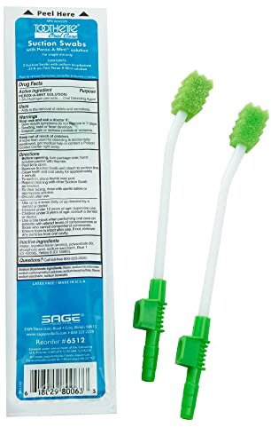 Toothette Suction Swab System With Perox-A-Mint Solution (Sage #6512)
