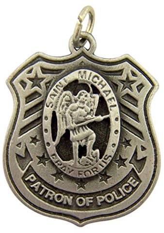 Medaille aus Zinn, St. Michael, Schutzpatron der Polizei, beten Sie uns, 3,8 cm