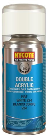 Hycote Double Acrylic Aerosol Car Spray Paint, Fiat - White 244, 150 ml