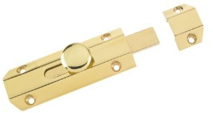 ZAB100A 102mm Polished Brass Heavy Duty Surface Bolt