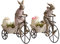 Loberon Hase 2er Set Racing Rabbits, handbemaltes Hasen-Paar, in frühlingshaften Pastellfarben, Osterfiguren, Osterdeko, Ostern, Polyresin, Eisen, braun