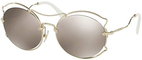MIU MIU Damen 0Mu50Ss Zvn1C0 57 Sonnenbrille, Gold (Pale Gold/Lightbrownmirrorgold)