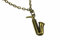 Miniblings Saxofon Kette Halskette 50cm Saxophon Musik Saxophon Sax Jazz Bronze - Handmade Modeschmuck - Gliederkette Bronze