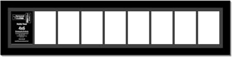 Creative Letter Art 4” x 6” Multiple Opening Picture Frame Collage with 9 holes, Manhattan Black Frame with 8 x 38-inch Black Mat, Full-Strength Glass, Photo Collage for Wall, 9 Openings