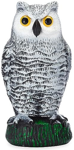Bird Blinder Vogelscheuche Eule Köder – Wühltiervertreiber Vogelschreck - Vögel vertreiben, Eule Deko, Gartenfiguren, Wetterfest für Außen - Klein - 26,6 cm