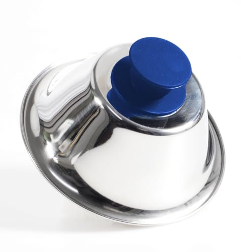 Kerafactum Burgerglocke Burger Glocke blau Cloche Abdeckhaube zum Grillen und Schmelzen von Cheeseburger Burgerhaube Haube für Hamburger Steaks bringt Käse zum Schmelzen Edelstahl Plancha Zubehör