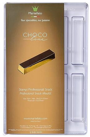 Martellato Moule à chocolat en polycarbonate, rectangle/demi-rond Rectangle 96mm transparent