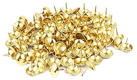Ruiting Upholstery Tacks 100Pcs Gold Home Furniture Nail Pins Decorative Upholstery Thumb Studs Furniture Tacks