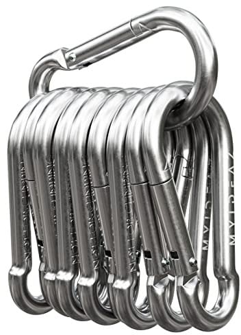 Karabinerhaken 10er Set, Karabiner bis 230 kg, Schlüsselanhänger Karabinerhaken für Hängematten, Camping, Wandern