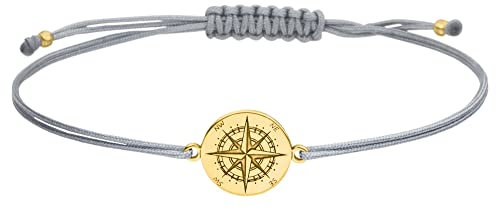 Kompass Armband 925 Silber vergoldet Freundschaftsarmband