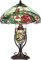 Bieye L30738 Tischlampe aus Buntglas im Tiffany-Stil, doppelt beleuchtet, für die Inneneinrichtung, 16 B x 24 H (Rosenblüte)