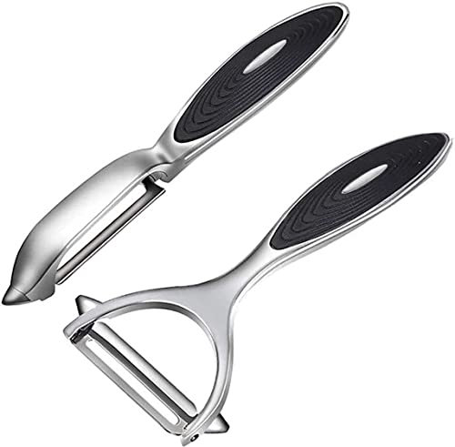 Vegetable and Fruit Peeler Set - Y and I Shape Stainless Steel Peelers With Ergonomic Non-Slip Handle & Sharp Blade for Potatoes, Carrots, Veggies (2 Pcs)