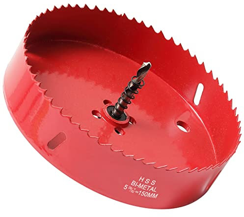 150mm HSS Bi-Metal Hole Saw, Circle Cutter Drill Bit 30mm Deep for Wood, Aluminium, Drywall and Plastic