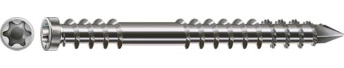 Terrassenschraube, Fixiergewinde, Zylinderkopf, T-STAR plus, CUT-Spitze, Edelstahl rostfrei A4