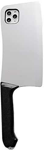 Yesunktt Funda de silicona para iPhone 11 con diseño creativo y lindo de alta imitación para cuchillo de cocina, protección anticaídas, color blanco