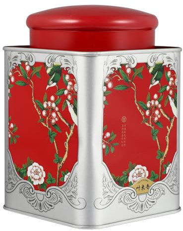 Tea Canisters Tea Set Tea Tin Canister Tinplate Box Retro Coffee Sugar Storage Jars Airtight Food Storage Pots Container for Condiment Nuts Red Tea Coffee Sugar Canisters Tea Tin